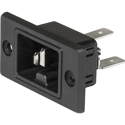 GI21  IEC Socket-Outlet 400 VDC, Snap-in Mounting, Front Side, Quick-connect or Solder Terminals