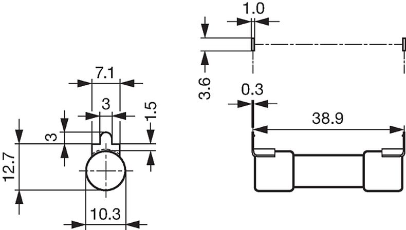 ASO 10.3x38 - Midget Fuse, 10.3 x 38 mm, 1000 VDC, Photovoltaic, gPV