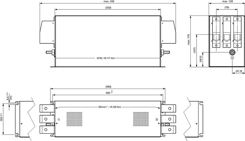 FMBC LL - 2-stage filter for 3-phase systems with low leakage current