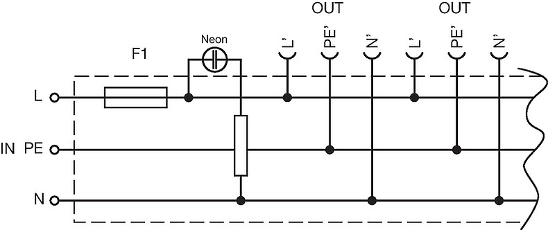 4740 - Distribution Unit with 1 IEC Appliance Inlet C14 or Power Cord ...