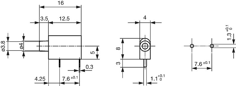 PB 1111 - PB 1111 Test Jack, PCB Mounting, Ø 2 mm, 10 A